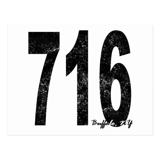 Distressed Buffalo 716 Postcard | Zazzle.com