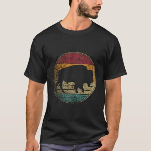 Distressed Buffalo Retro Bison Animal Lover Men Wo T_Shirt