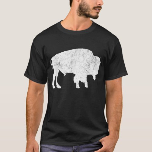 Distressed Buffalo Retro Bison Animal Lover Shirt 