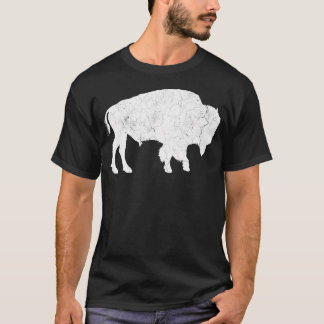 Distressed Buffalo Retro Bison Animal Lover Shirt 