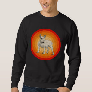 Distressed Bull Terrier Dog  Retro Style Sweatshirt