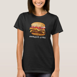 Distressed Burger Girl Hamburger Fast Food Bacon B T-Shirt