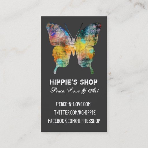 Customizable Distressed Butterfly Business Card