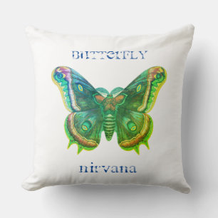 Distressed Butterfly Nirvana Throw Pillow