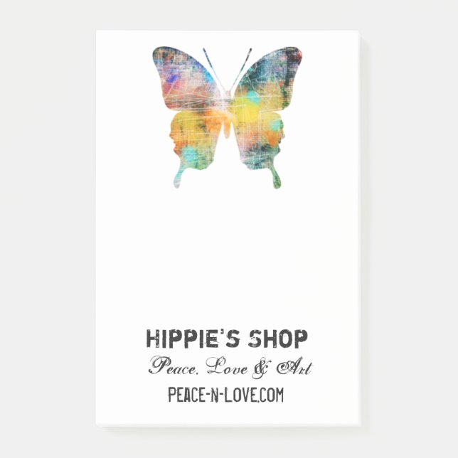 Distressed Butterfly Post-it Notes (Front)