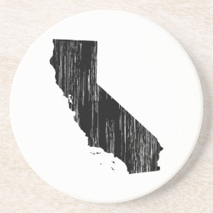 Distressed California State Outline Drink Coaster