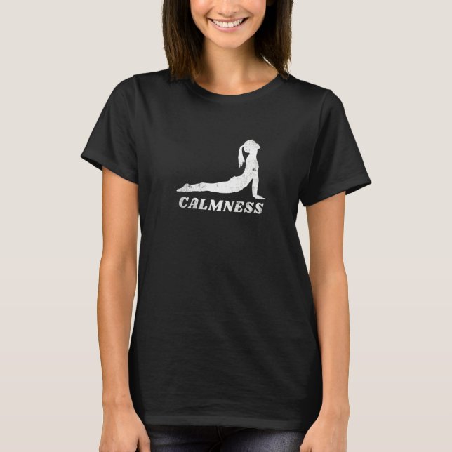 Distressed Calmness Yoga Pose Men Women Fitness Yo T-Shirt (Front)