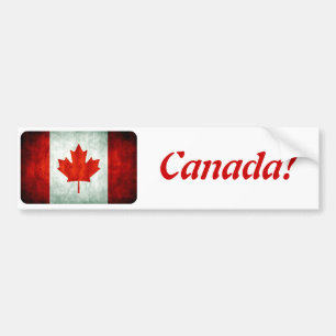 Distressed Canada Flag Bumper Sticker