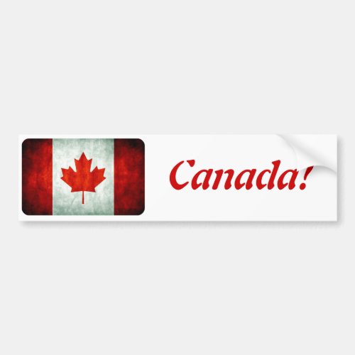 Distressed Canada Flag Bumper Sticker