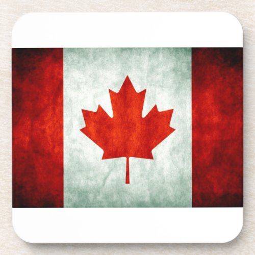 Distressed Canada Flag Drink Coaster