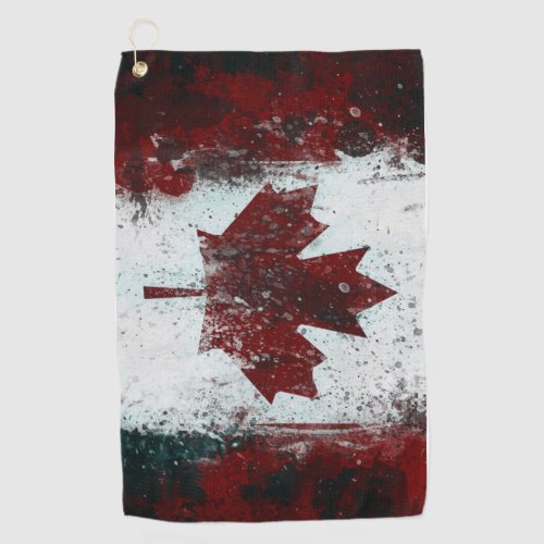 Distressed Canada Flag Grunge  Golf Towel