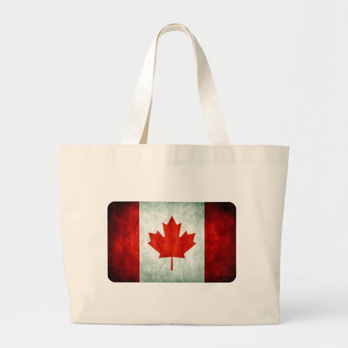 Distressed Canada Flag Large Tote Bag