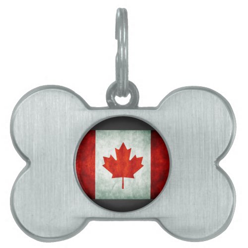 Distressed Canada Flag Pet Name Tag