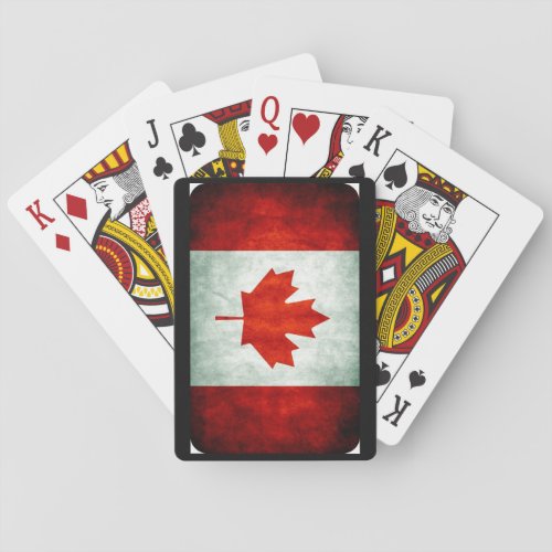 Distressed Canada Flag Playing Cards
