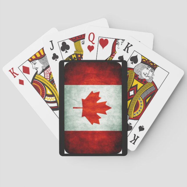 Distressed Canada Flag Poker Cards (Back)