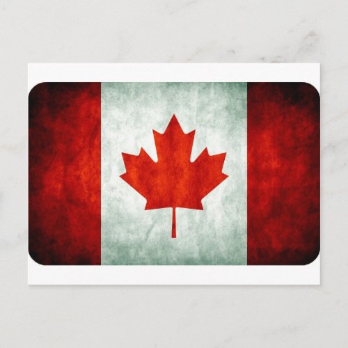 Distressed Canada Flag Postcard