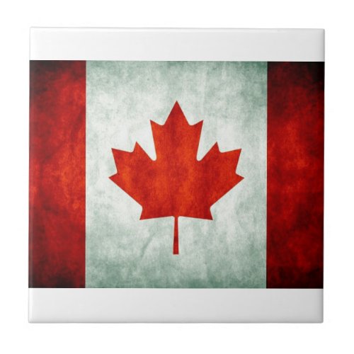 Distressed Canada Flag Tile