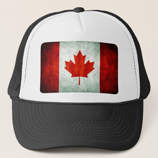 Distressed Canada Flag Trucker Hat (Front)