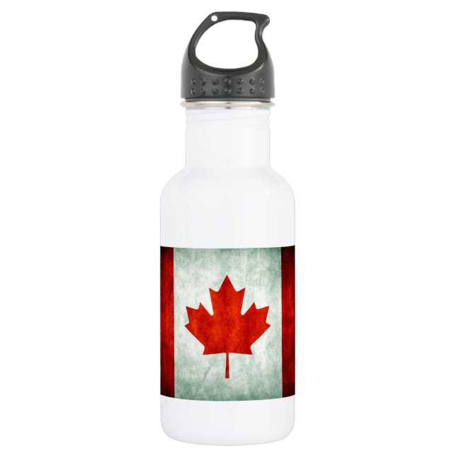 Distressed Canada Flag Water Bottle (Front)