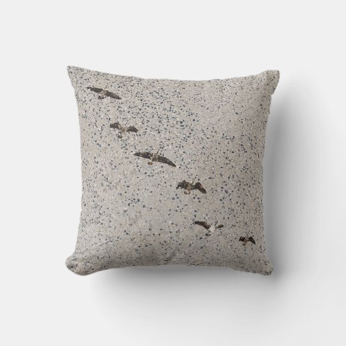 Distressed Canada Geese Speckled Background Taupe Throw Pillow