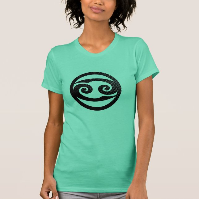 Distressed Cancer astrological symbol T-Shirt (Front)