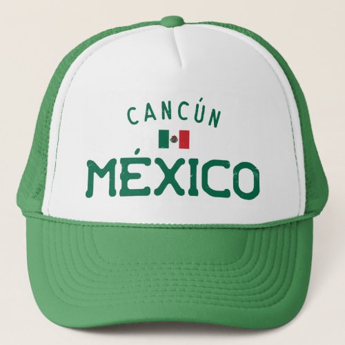 Distressed Cancn Mxico Cancun Mexico Trucker Hat