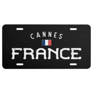 Distressed Cannes France License Plate