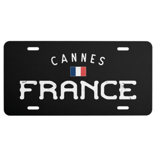 Distressed Cannes France License Plate