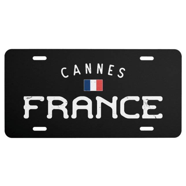 Distressed Cannes France License Plate (Front)