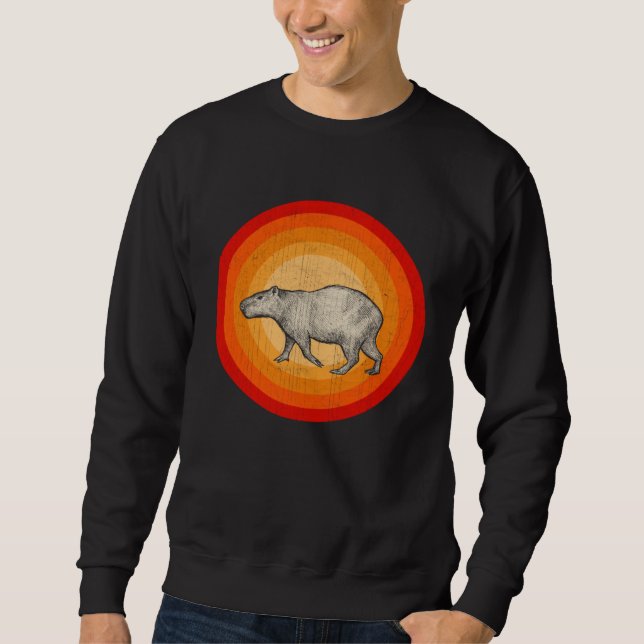 Distressed Capybara  Retro Style Sweatshirt (Front)