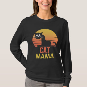 Distressed Cat Mama Vintage Eighties Style Ca Retr T-Shirt