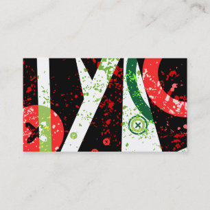 distressed chex business card