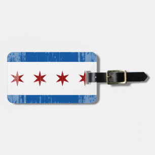 DISTRESSED CHICAGO FLAG .png Luggage Tag