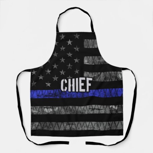 Distressed Chief Police Flag Apron