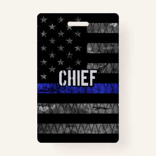 Distressed Chief Police Flag Badge
