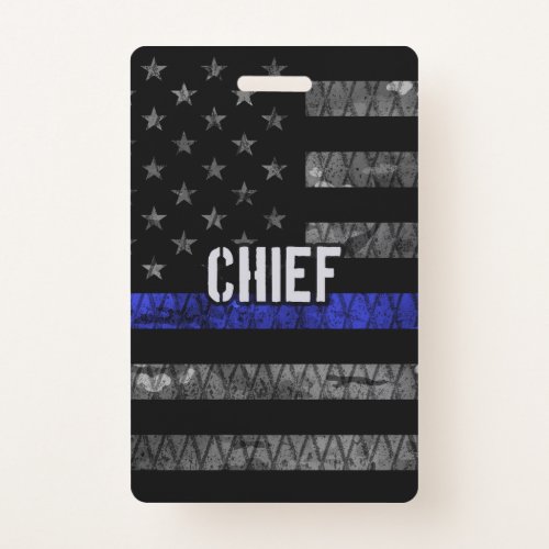 Distressed Chief Police Flag Badge