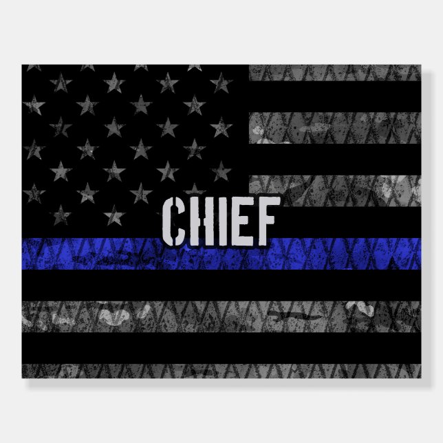 Distressed Chief Police Flag Foam Board (Front)