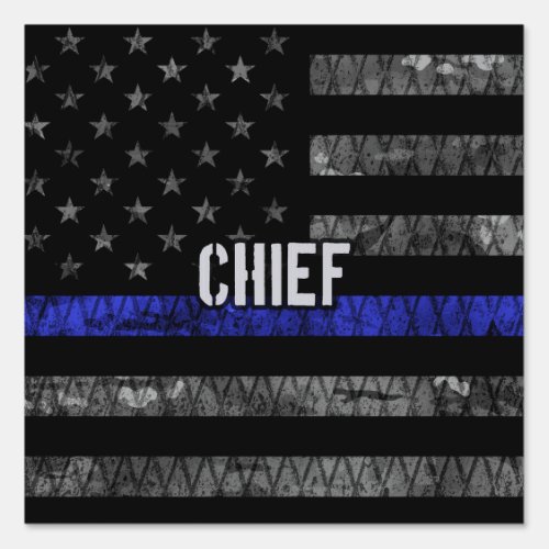 Distressed Chief Police Flag Sign