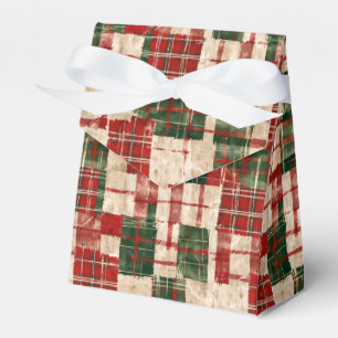 Distressed Christmas Tartan Favor Boxes