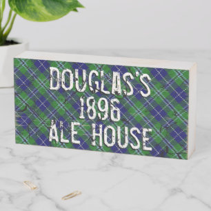 Distressed Clan Douglas Tartan Plaid Pub Sign
