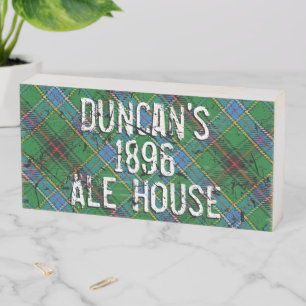 Distressed Clan Duncan Tartan Plaid Pub Sign