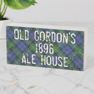 Distressed Clan Gordon Tartan Plaid Pub Sign