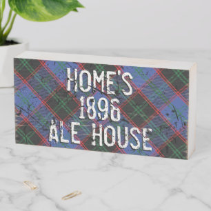 Distressed Clan Home Hume Tartan Plaid Pub Sign