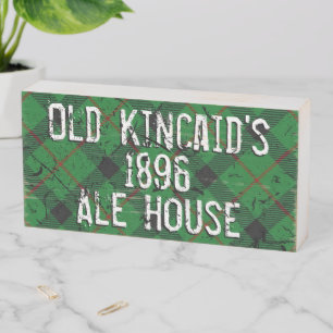 Distressed Clan Kincaid Tartan Plaid Pub Sign