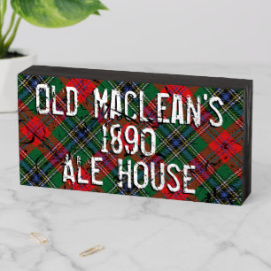 Distressed Clan MacLean Tartan Plaid Pub Sign