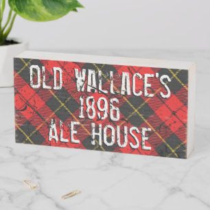 Distressed Clan Wallace Tartan Plaid Pub Sign