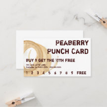 Distressed Coffee Stain Drink Punchcard