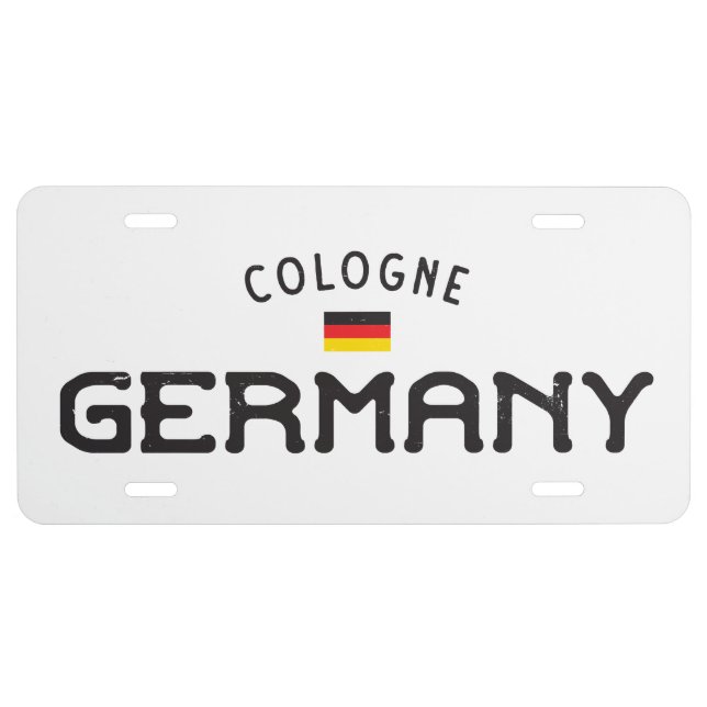 Distressed Cologne Germany License Plate (Front)