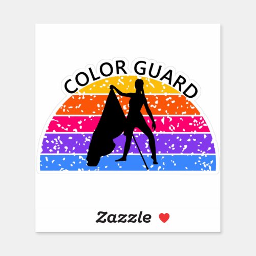 Distressed Color Guard Flag _ Bright Sticker