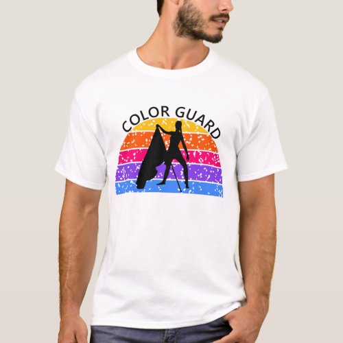 Distressed Color Guard Flag _ Bright T_Shirt